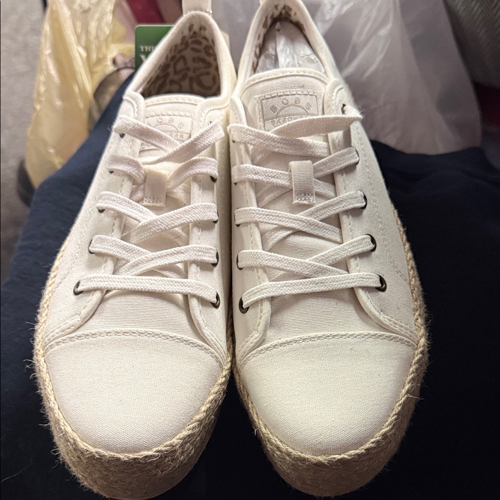 BOBS from Skechers Cream Canvas Sneakers